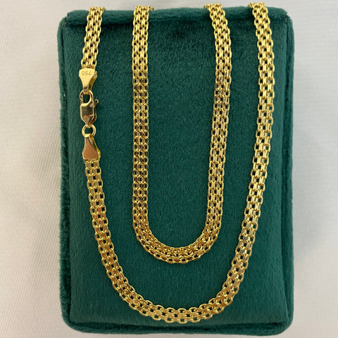 Cadena Italy China Doble Carril Oro amarillo 18k 8,43 Gr / 4 mm / 60 Cm