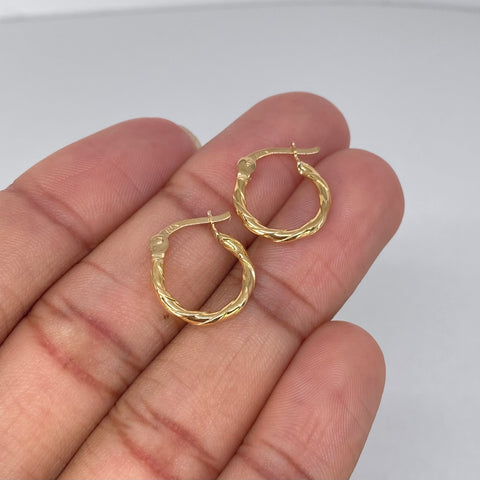 Candongas Entorchadas Linea Central  Oro amarillo 0,9 Gr / 1,7 Cm †