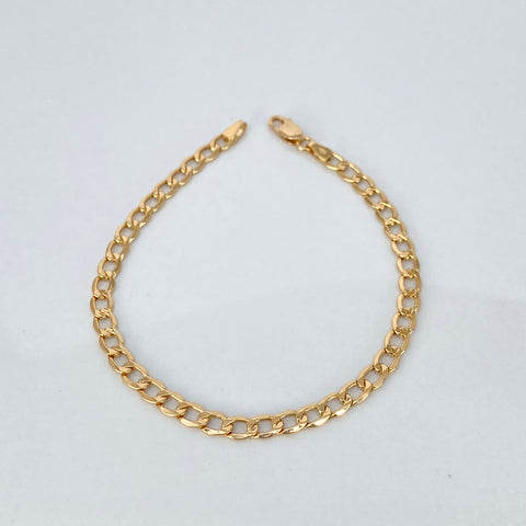 Pulso ● Cubana Oro amarillo 18k +1 / 3,1 Gr / 4,2 mm / 19,3 Cm †