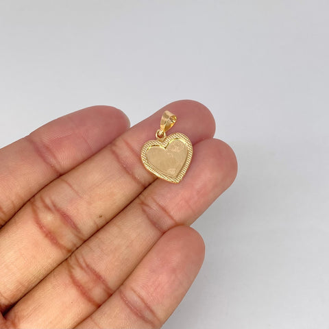Dije Plac Corazon Bordeado Oro amarillo 0,75 Gr / 2,1 Cm *