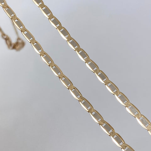 Cadena ● Escalera Plana Oro amarillo y Oro blanco 18k 4,03 Gr / 2,2 mm / 45 Cm