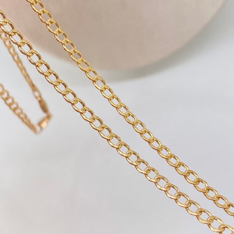 Cadena ● Cubana Oro amarillo 18k 4,66 Gr / 3 mm / 60 Cm *