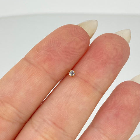 Piercing Circon Blanco / Oro Amarillo 18k (Joya) / 0,12gr / 1.1cm / (Nariz)