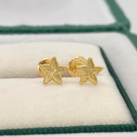 Topos Estrella Borde Diamantado Oro amarillo 18k 0,75 Gr / 6,3 mm  †