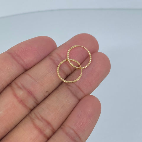 Candongas Imperdibles Diamantadas Oro amarillo 0,75 Gr / 1,5 Cm †