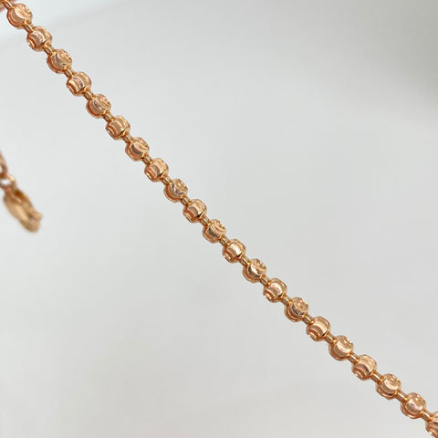 Pulso Militar Diamantado Luna NAC ESP Oro rosa 18k +1 / 6,37 Gr / 2,8 mm / 20 Cm †