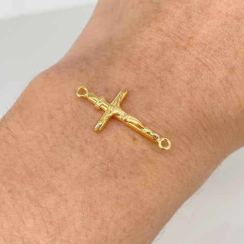 Herraje Cruz Cristo Oro amarillo 0,75 Gr / 2,7 Cm *