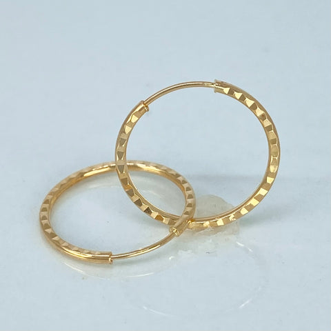 Candongas Imperdibles Diamantadas Oro amarillo 0,78 Gr / 1,7 Cm *
