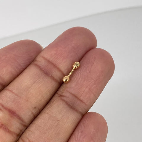Piercing Bola Lisas / Oro Amarillo 18k (Joya) / 3mm / 0,28gr / 1cm / (Oreja) *