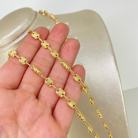 Cadena Rustico Eslabones Diamantados Oro amarillo 18k 13,00 Gr / 5,5 mm / 62 Cm *