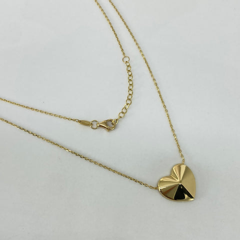 Cadena ● Aro Seguido Dije Corazon Oro amarillo 18k +3 / 3,2 Gr / 1 mm / 45 Cm