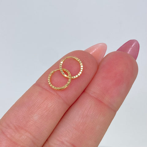 Candongas Imperdibles Diamantadas Oro amarillo 0,4 Gr / 0,9 Cm