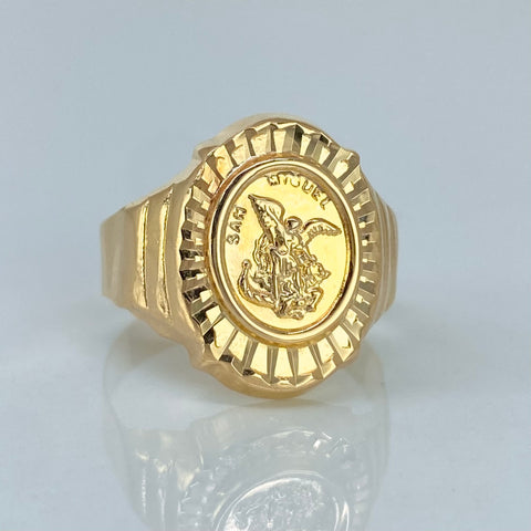 Anillo Sello San Miguel Arcangel Oro amarillo / Talla 9 3/4 / 3,5 Gr
