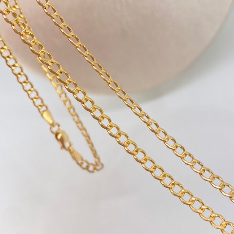 Cadena ● Cubana Oro amarillo 18k 4,7 Gr / 3,1 mm / 60 Cm *