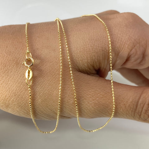 Cadena Italy Mini Militar Diamantada Oro amarillo 18k +1 / 1,51 Gr / 0,6 mm / 45,5 Cm *