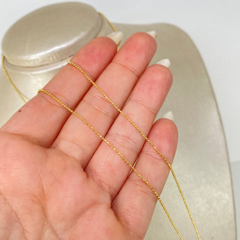 Cadena ● Mini Militar Oro amarillo 18k +3 / 2,5 Gr / 1 mm / 60 Cm *