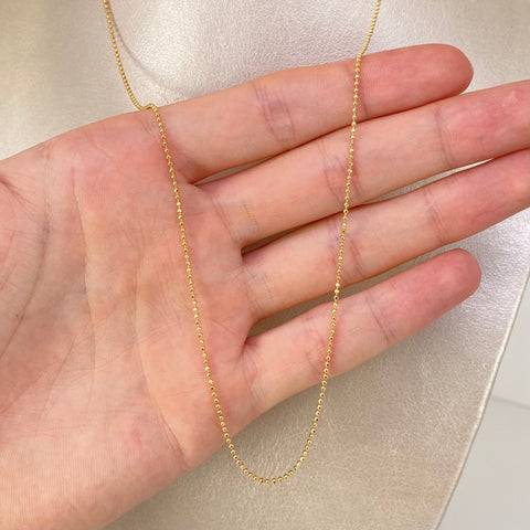 Cadena ● Mini Militar Oro amarillo 18k +3 / 3,08 Gr / 1,1 mm / 50 Cm *