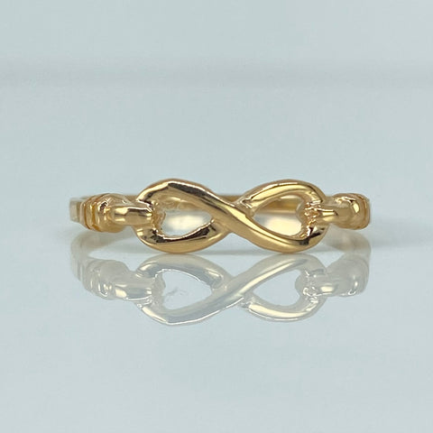 Anillo Infinito Oro amarillo 18k / Talla 5 1/2 / 1,25 Gr *