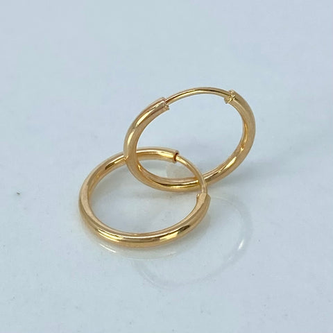 Candongas Imperdibles Lisas Oro amarillo 0,5 Gr / 1,1 Cm *