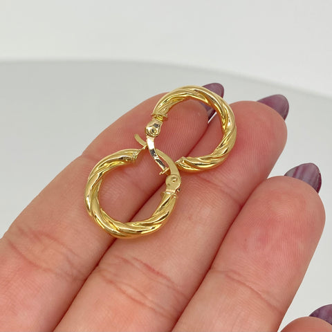 Candongas Melcochas Oro amarillo 18k 1,81 Gr / 1,8 Cm  *