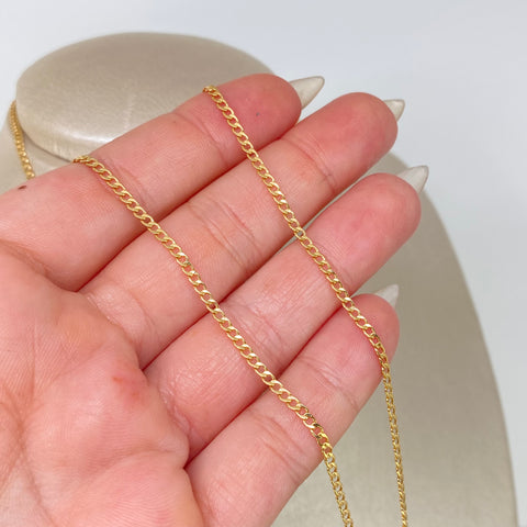 Cadena ● Cubana Oro amarillo 18k 1,6 Gr / 2 mm / 45 Cm *