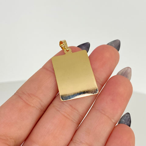 Dije Placa Rectangular Oro amarillo 18k 1,9 Gr / 20 mm / 3,3 Cm