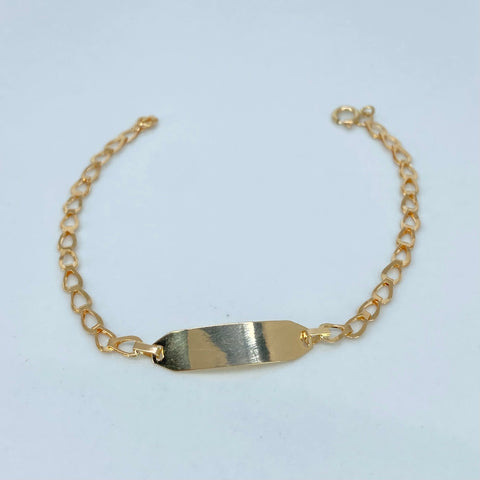 Pulso bebé Placa Rectangular Curva Espiga Oro amarillo 1,15 Gr / 2,6 mm / 15 Cm