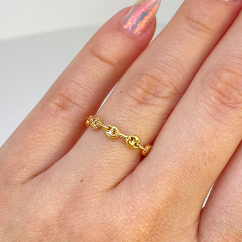 Anillo GC 11 Eslabones Oro amarillo 18k / Talla 11 1/2 Hasta 13 1/2 / 0,79 Gr / 3,3 mm *