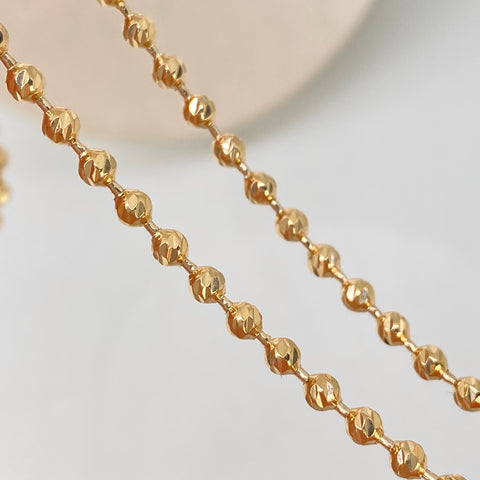 Cadena Militar Diamantado NAC ESP Oro amarillo 18k +1 / 17,34 Gr / 3 mm / 60 Cm