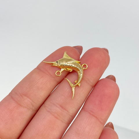 Herraje Pez Oro amarillo 18k 2,28 Gr / 1,8 Cm  *