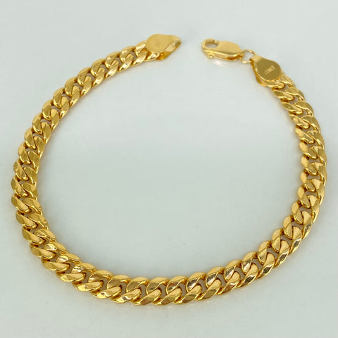 Pulso ● Cubano Oro amarillo 18k +1 / 9,6 Gr / 6 mm / 20,2 Cm *