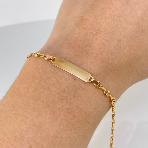 Pulso bebé Placa Rectangular GC Oro amarillo 1,88 Gr / 3,3 mm / 15 Cm