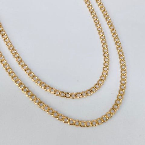 Cadena ● Cubana Oro amarillo 18k 4,66 Gr / 3 mm / 60 Cm *