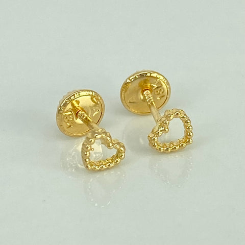 Topos Silueta Corazon Punteado Oro amarillo 18k 0,6 Gr / 6 mm  *