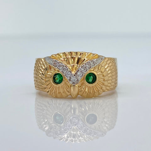 Anillo Búho Oro amarillo 18k / Talla 10 1/2 / 5,36 Gr *