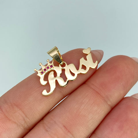 Dije Nombre Personalizado Circones POR FABRICACION Oro amarillo 18k 2,46 Gr / 1,5 Cm  *