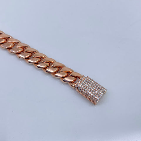 Pulso Cubano Broche Especial POR FABRICACIÓN Oro rosa 18k 49,75 Gr / 8,2 mm / 20 Cm *