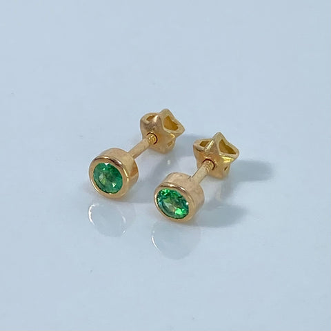 Topos Bisel Circulo / 30 Pts Esme Oro amarillo 18k 1,11 Gr / 4,5 mm  *