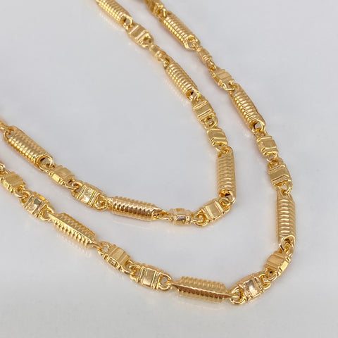 Cadena Rustica Eslabones Diamantados Oro amarillo 14,06 Gr / 4,2 mm / 60 Cm †