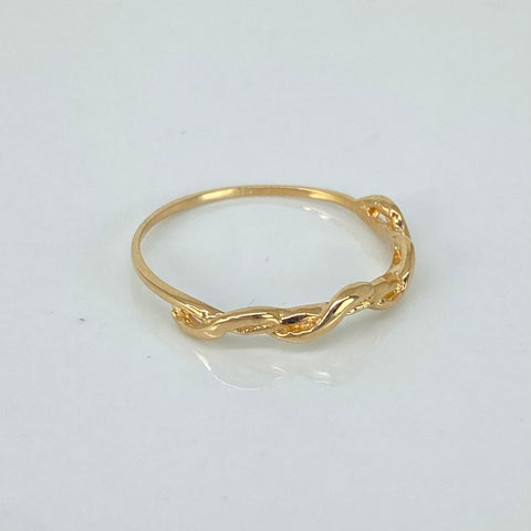 Anillo Lineas Curvas Oro amarillo 18k / Talla 6 3/4 / 1,02 Gr