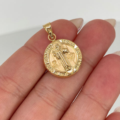 Dije San Benito Oro amarillo 18k 1,27 Gr / 2,4 Cm  *