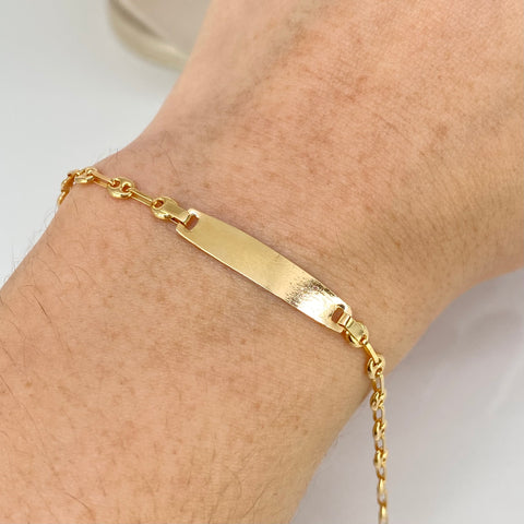 Pulso bebé Placa Semi Rectangular GC Oro amarillo 18k 1,83 Gr / 3 mm / 15,5 Cm