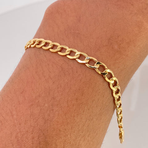 Pulso ● Cubana Oro amarillo 18k +1 / 3,1 Gr / 4,2 mm / 19,3 Cm †