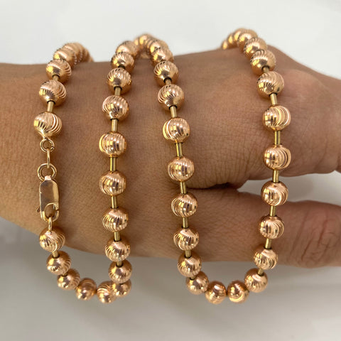 Cadena Italy Militar Luna Oro rosa 18k +2 / 34,45 Gr / 6 mm / 60 Cm *