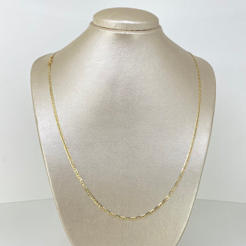 Cadena ● Escalera Plana Diamantada Tres oros 18k 6,35 Gr / 2,5 mm / 60 Cm †