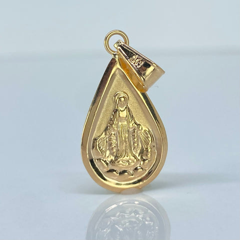 Dije Virgen Milagrosa Gota Oro amarillo 1,76 Gr / 3,4 Cm †