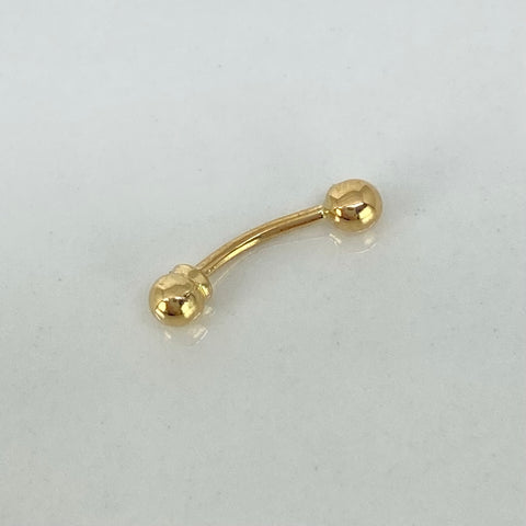 Piercing Bola Lisa 3mm / Oro Amarillo 18k (Joya) / 0,36gr / 2cm / (Pezon) *