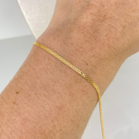 Pulso ● Chino Oro amarillo 18k +1 / 1,15 Gr / 1,8 mm / 19,5 Cm *