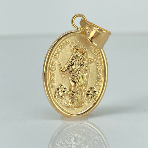 Dije Virgen Maria Auxiliadora Oro amarillo 18k 2,4 Gr / 3,8 Cm