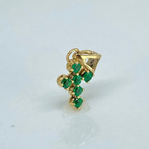 Dije Cruz Esmeraldas 10PTS Oro amarillo 0,6 Gr / 1,5 Cm *